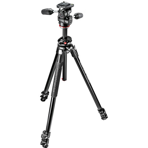 Manfrotto MK290DUA3-3WUS 290 Dual Aluminum Tripod 3-Way Pan/Tilt Head - 1