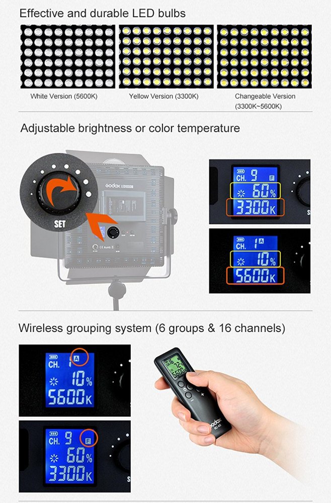Godox LED 1000C (žuto/beli) - 2