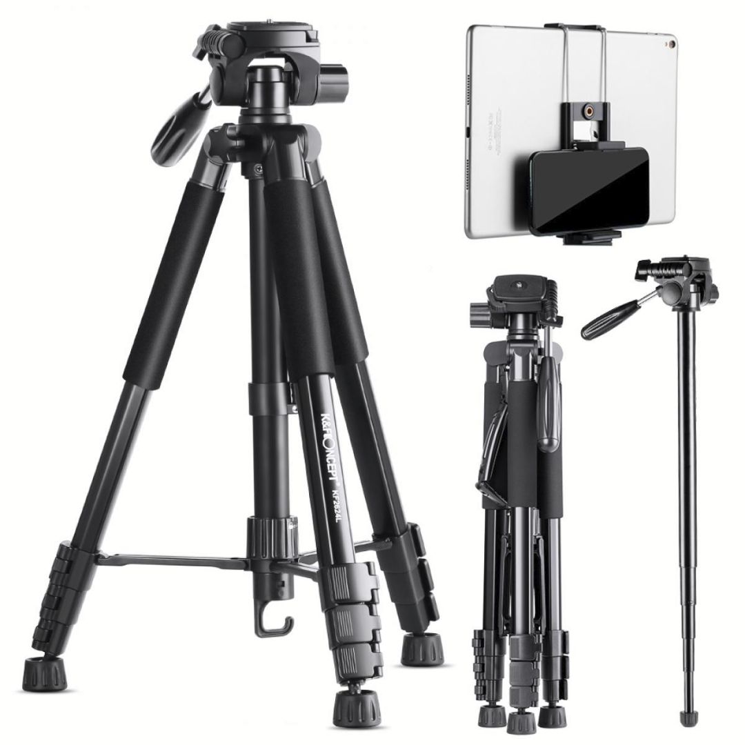 K&F Concept stativ i monopod 177cm, nosač za pametne telefone, trosmerna panoramska glava, KF09.050V2 - 1