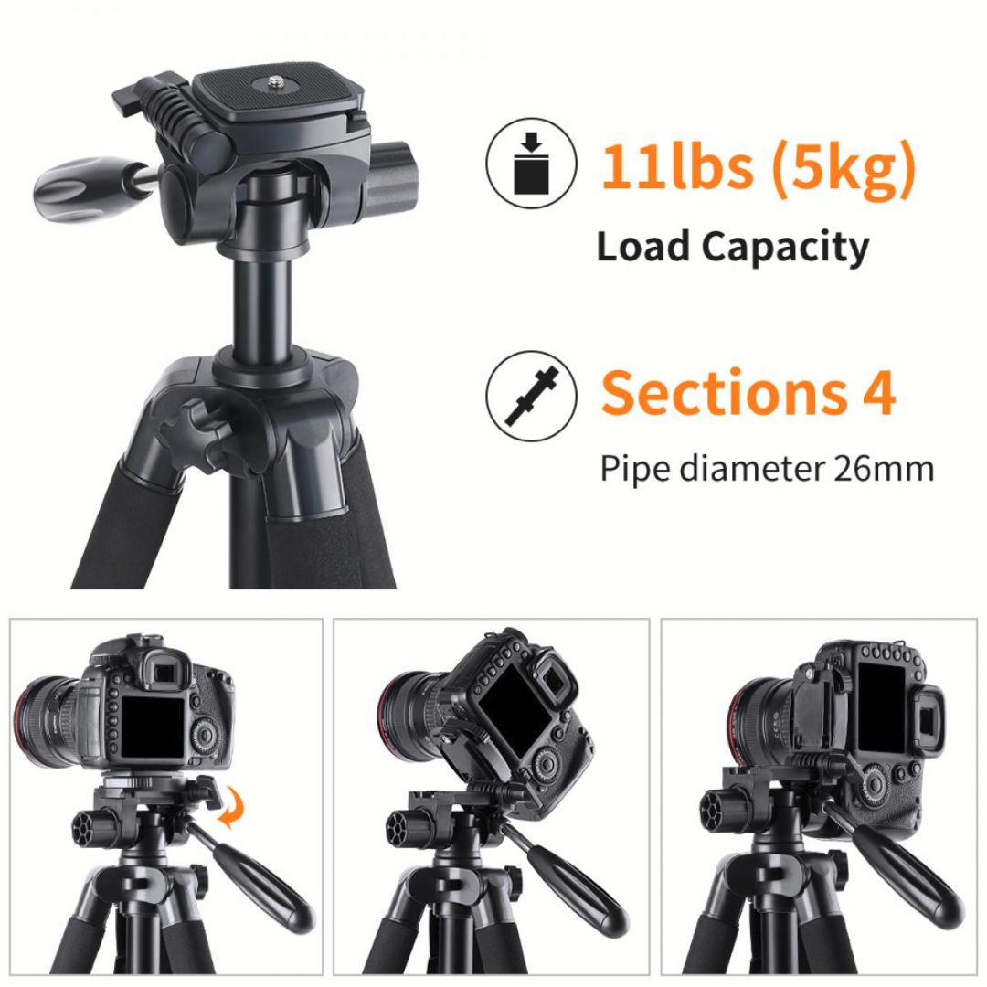 K&F Concept stativ i monopod 177cm, nosač za pametne telefone, trosmerna panoramska glava, KF09.050V2 - 6