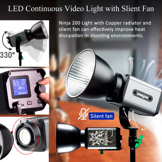 VILTROX Weeylite Ninja 200 COB Bi-Color LED Video Light - 4